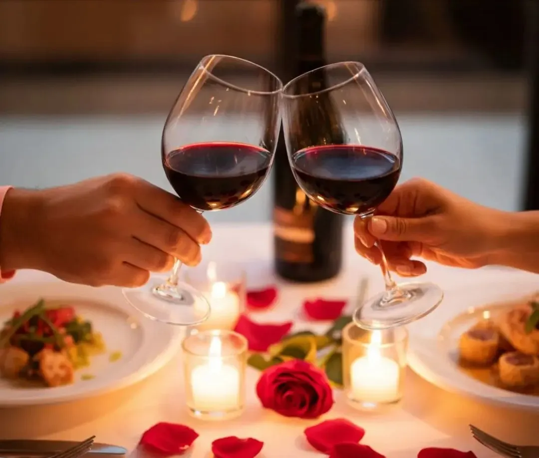 Romantic restaurant dinner